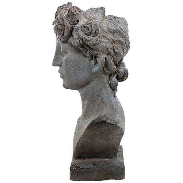 Flora Roman Nymph Head Planter Sculpture Statue Goddess Vase Art